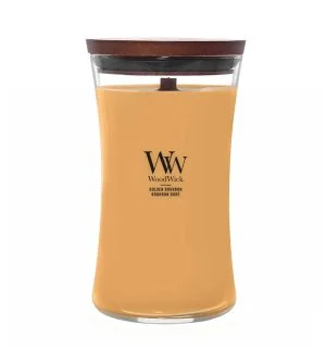 WoodWick Golden Bourbon świeca zapachowa z drewnianym knotem 609,5 g