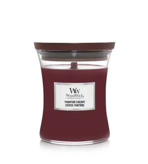 WoodWick Phantom Cherry świeca zapachowa z drewnianym knotem 275 g