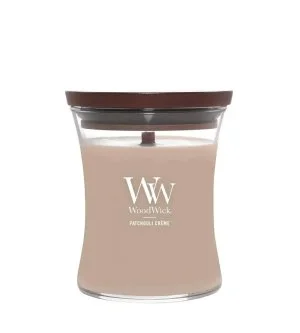WoodWick Patchouli Créme świeca zapachowa z drewnianym knotem 275 g