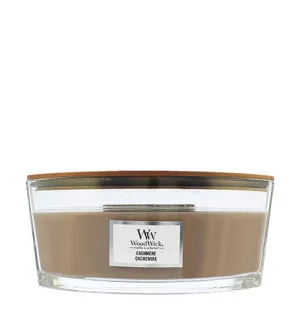 WoodWick Cashmere świeca zapachowa z drewnianym knotem 453,6 g