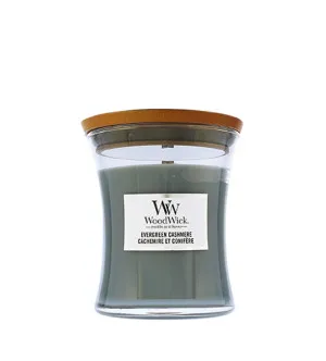 WoodWick Evergreen Cashmere zapachowa świeca z drewnianym knotem dla mężczyzn