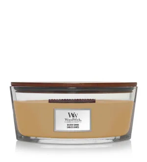 Woodwick Gilded Sands zapachowa świeca z drewnianym knotem 453,6 g