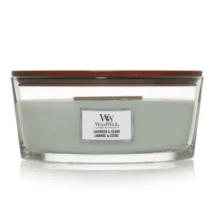 WoodWick Lavender & Cedar świeca zapachowa z drewnianym knotem 453,6 g