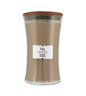WoodWick Szkło duże/Cashmere zapachowa świeca z drewnianym knotem 609,5 g