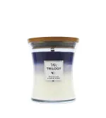 WoodWick Trilogy Evening Luxe świeca zapachowa z drewnianym knotem 275 g