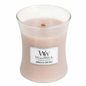 WoodWick Vanilla & Sea Salt zapachowa świeca z drewnianym knotem 275 g