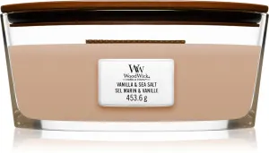 WoodWick Vanilla & Sea Salt świeca zapachowa z drewnianym knotem 453,6 g