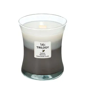 WoodWick Warm Woods świeca zapachowa z drewnianym knotem 275 g