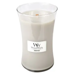 WoodWick Warm Wool świeca zapachowa z drewnianym knotem 609,5 g
