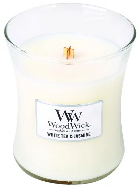 White Tea & Jasmine świeca zapachowa z drewnianym knotem 275 g