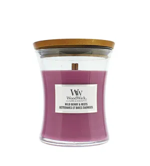 WoodWick Wild Berry & Beets świeca zapachowa z drewnianym knotem dla mężczyzn