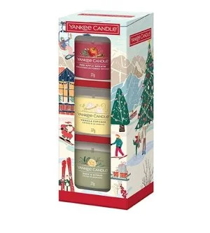 Yankee Candle Holiday Party świeca wotywna w szkle 3x37 g