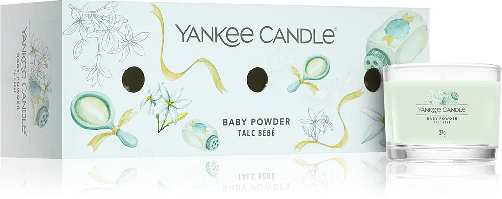 Baby Powder świeczka wotywna w szkle 3 x 37 g 3x37 g