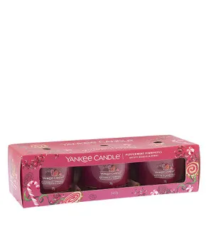 Yankee Candle Peppermint Pinwheels świeca votive w szkle 3 x 37 g