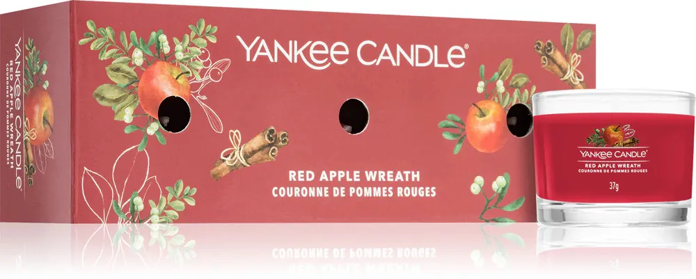Red Apple Wreath świeca votywna w szkle 3 x 37 g 3x37 g