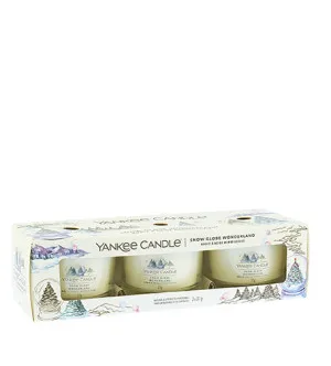 Yankee Candle Snow Globe Wonderland świeca votywna w szkle 3 x 37 g