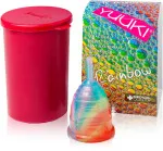 Yuuki Kubeczek menstruacyjny Rainbow - mały miękki - w komplecie z kubeczkiem do sterylizacji