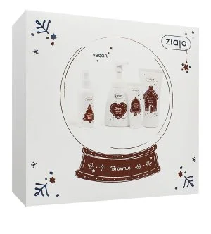 Ziaja Brownie zestaw prezentowy żel pod prysznic 160 ml + pianka do mycia 250 ml + krem do rąk 50 ml + spray do ciała