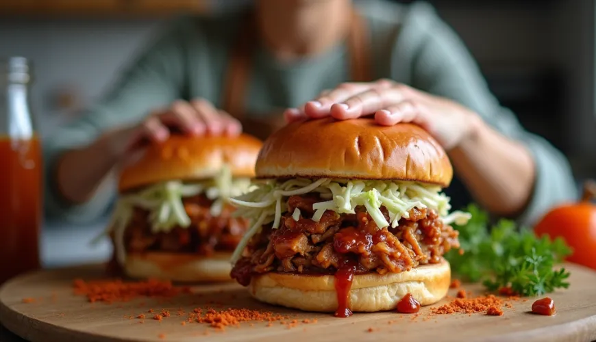 Burger z szarpanym mięsem jest popularnym wyborem w restauracjach i domach