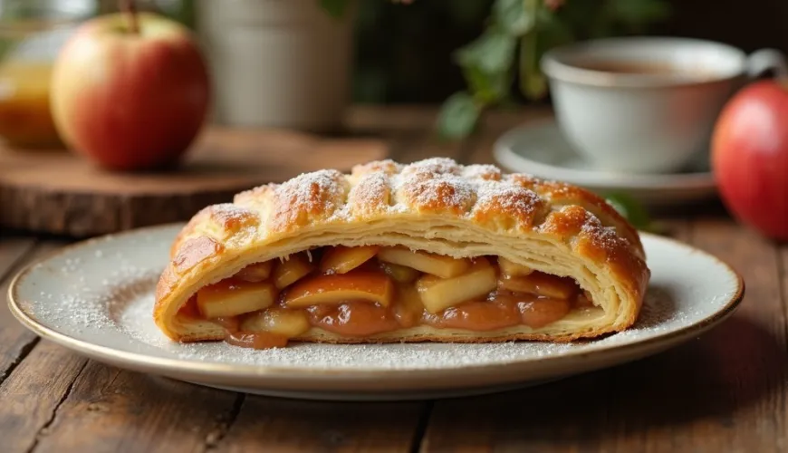 Tradycyjny strudel z ciasta ciągnionego, który przeniesie Cię do czasów babć