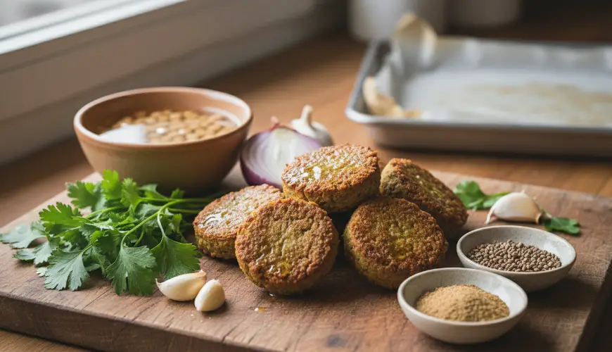 Domowy falafel z pieczonej ciecierzycy bez smażenia